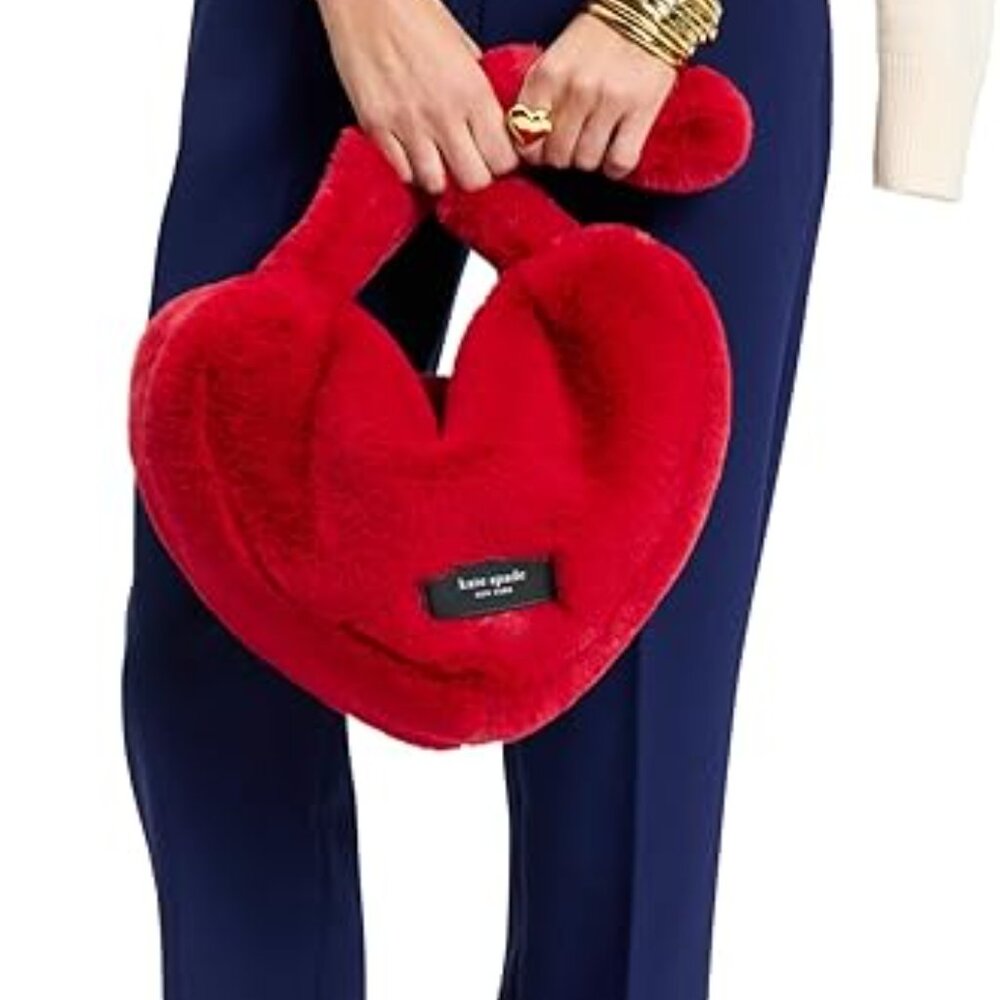 Kate Spade Luver Faux Fur Large Heart Tote NWOT Never used - Picture 5 of 6